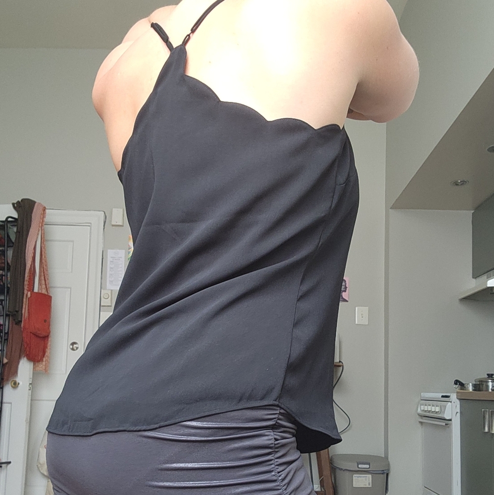JCrew Scallop racerback cut tank